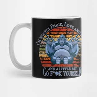 I'm Mostly Peace Love And Light - Yoga Retro Vintage Mug